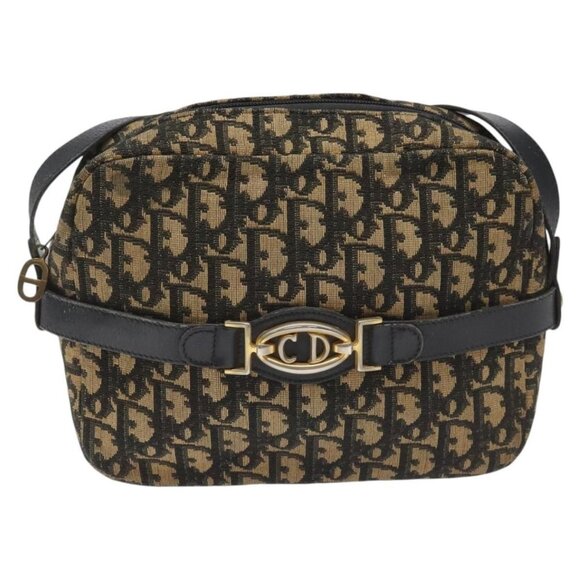 Authentic Christian Dior Trotter Canvas Shoulder Bag Black - Picture 5 of 16